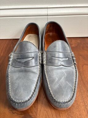 Allen Edmonds Blue Leather Penny Loafers